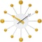 Infinity Instruments Orb Spoke -15in Round Wall Clock, Open Face Design, Metal Spokes with Saffron Orbs 15353SY - alternate 1